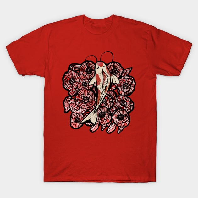Koi Pond Poppies T-Shirt by bubbsnugg